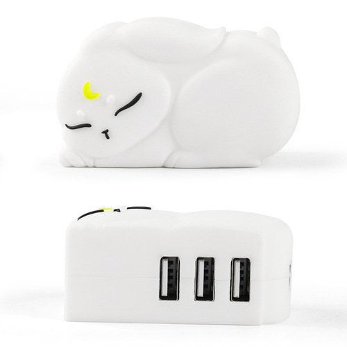 Cartoon USB HUB Design: Cute Animal-Themed Mid-Autumn Festival Rabbit & Cat HUB Converter for USB Drives, Computers, Tablets, and Smartphones