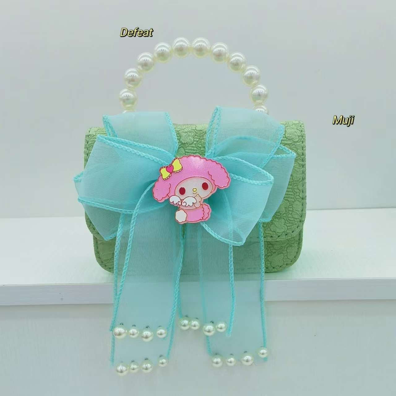 Melody Pearl bolso de princesa, bolso de cambio, bolso de accesorios, bolso de arco, bolso de Año Nuevo, bolso cuadrado de cadena
