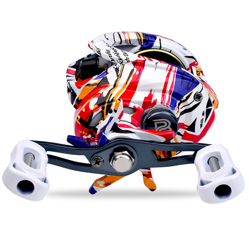 Long-range water droplet fishing reel 7.2:1 metal painted long-range fishing reel 5+1BB blackened fishing reel with unloading alarm