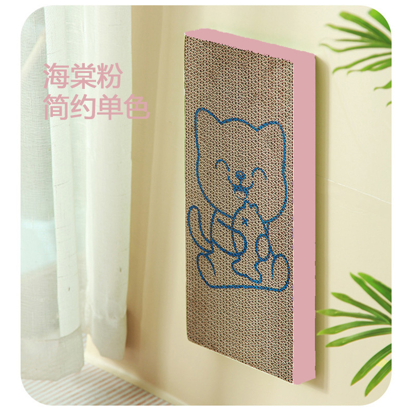 Junta de agarre para gatos, placa recta de papel ondulado, placa de garra para gatos, juguetes para gatos, anti-desgaste y espesado.