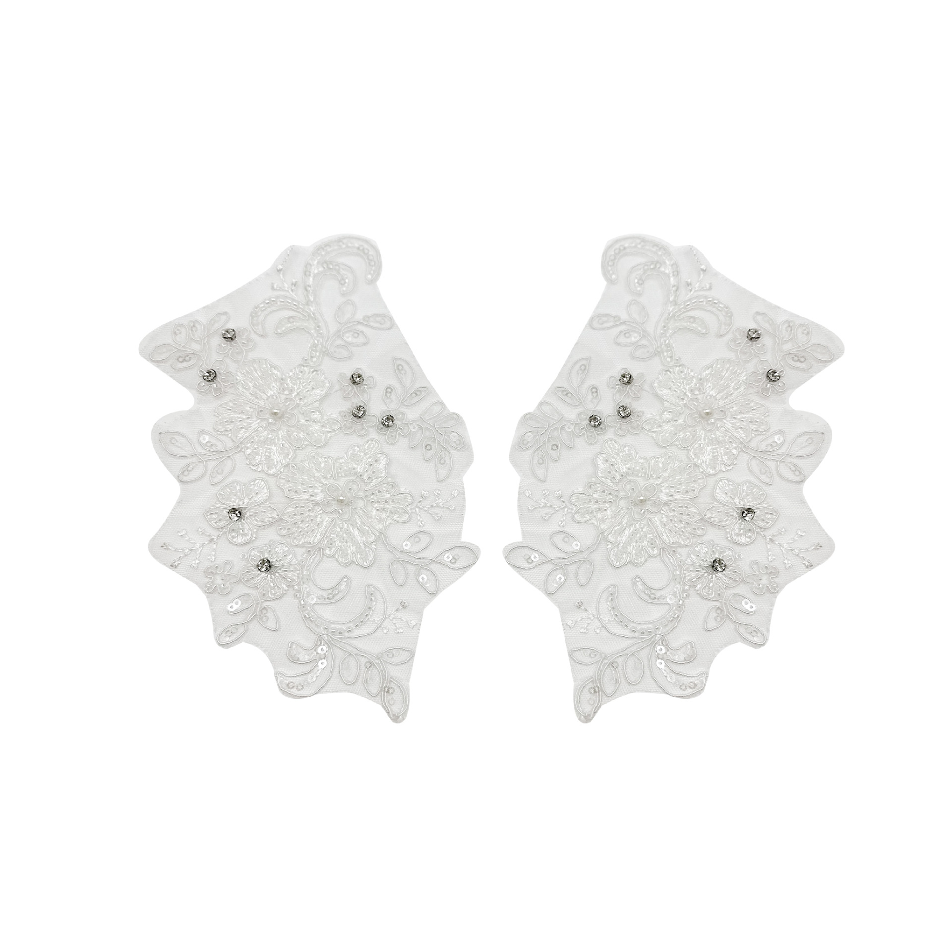 Mayorista encaje blanco estereoscópico pegatinas de ropa cheongsam vestido pegatinas parches accesorios de decoración image 5