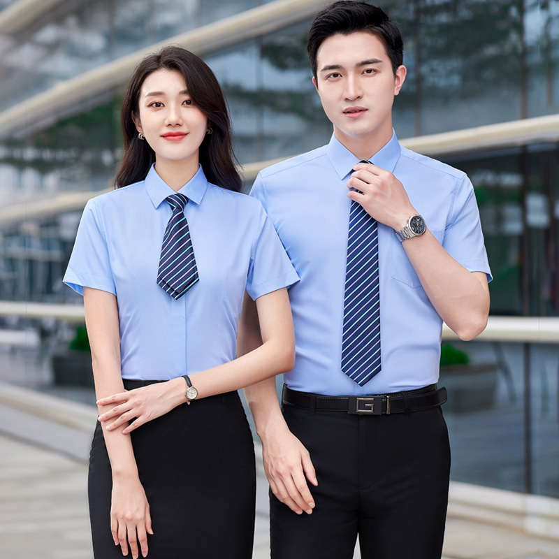 Men's and Women's Short-Sleeved Shirts, Professional Suits, Business Formal Wear, 4S Shop Shirts, Corporate Reception, Hotel Front Desk Tops