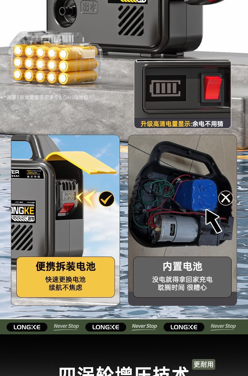 New Model of Water Pump for Home Use, Suitable for Watering Agricultural Land, Rechargeable Watering Machine for Vegetable Gardens, Small Outdoor Water Pump for Watering Flowers