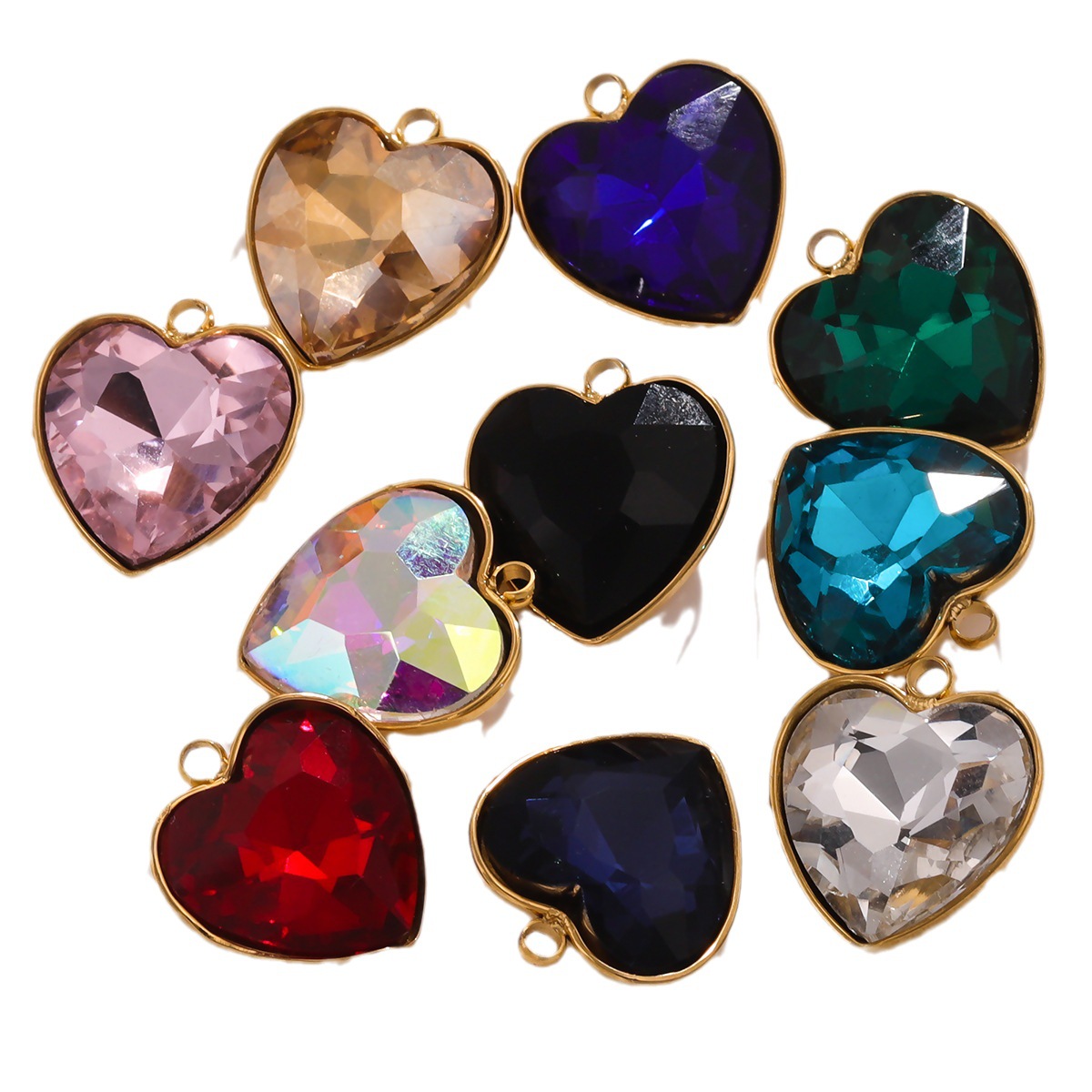 Acero inoxidable cristal colgante mar azul gema color titanio acero colgante collar DIY accesorios de la joyería