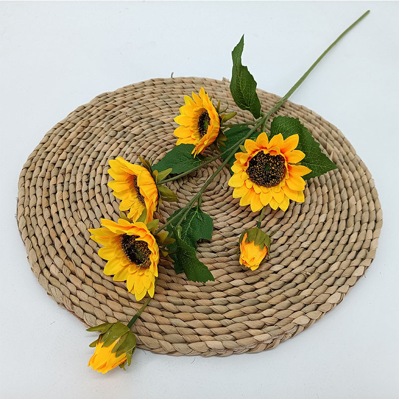 High-end foreign trade simulation sunflower home decoration sunflower artificial plant ornaments simulation flowers green plants artificial flowers