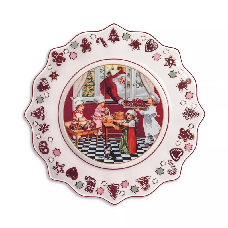 Christmas Ceramics Decal Home Ceramic Tableware suit Ceramic Santa Claus Large Disc Wave Plate