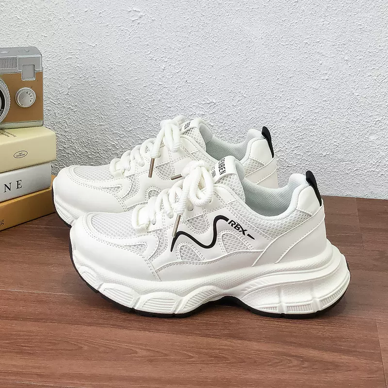 厚底增高老爹鞋女小白鞋2025秋季新款单鞋百搭休闲运动跑步鞋3163