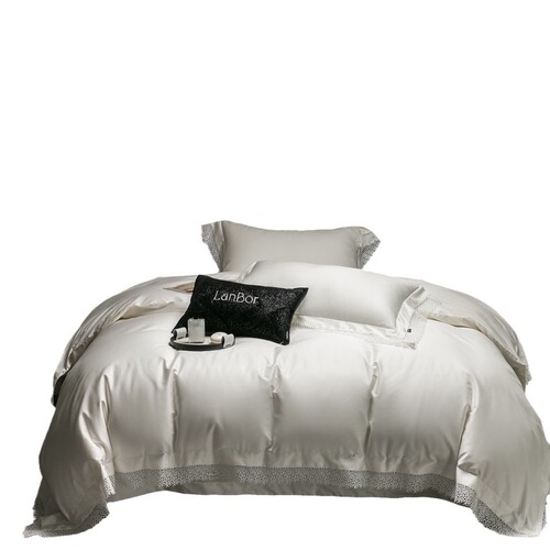 Minimalist Luxe A-Grade 140-Count Long-Staple Cotton Bedspread Set with Four-Piece Coverlet and Pillowcases All-Cotton Pure Cotton Embroidered Bedding Set