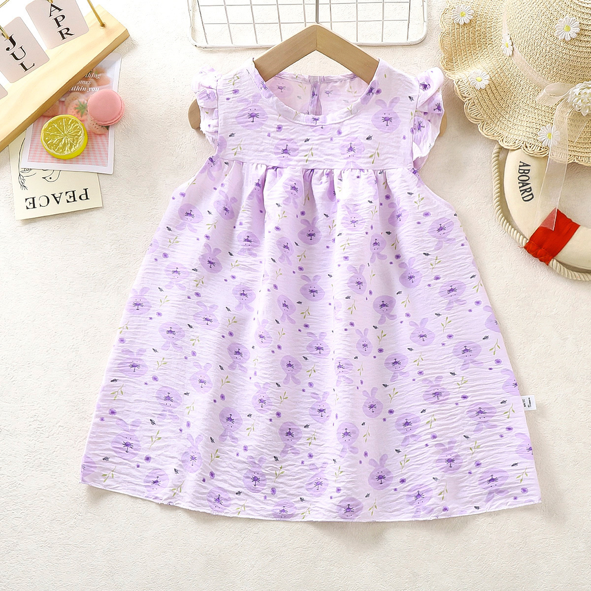2025 Girl's Summer Dress National Style Flower A- line Style Foreign Style Princess Pengpeng Children's dress Floral A- line Dress for Children