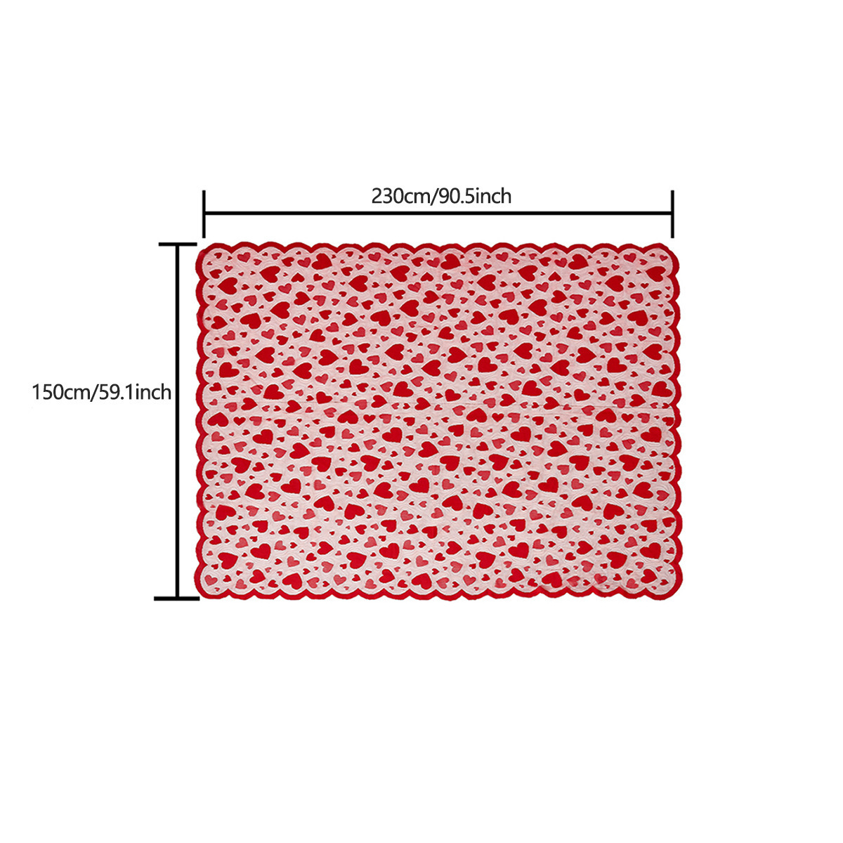 Transfronterizos de urdimbre encaje amor día de San Valentín tabla de mesa rectangular bandeja cojín set de decoración de vacaciones fábrica en stock