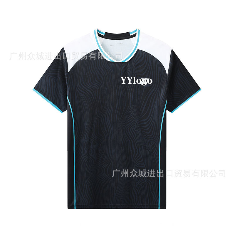 夏の新型バドミントン服の大きい試合服の半袖の男女の同項の速乾の上着の子供の訓練服の運動服の印字|undefined