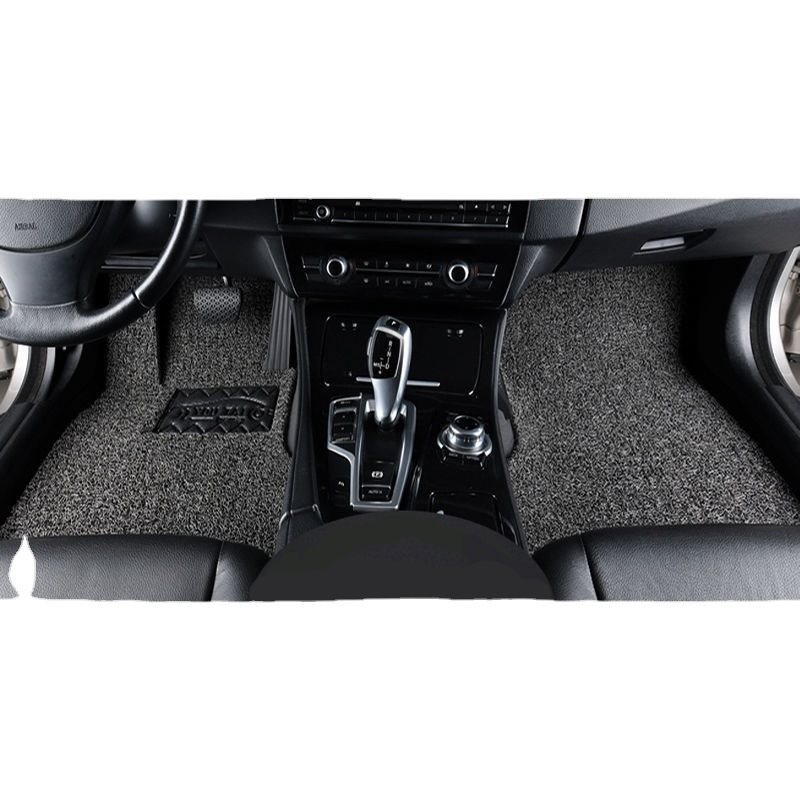 (2개) 자동차 발 매트 자동차 발 매트 유니버설 실크 링 청소하기 쉬운 자동차 발 매트 카펫 유형 절단 가능한 사계절