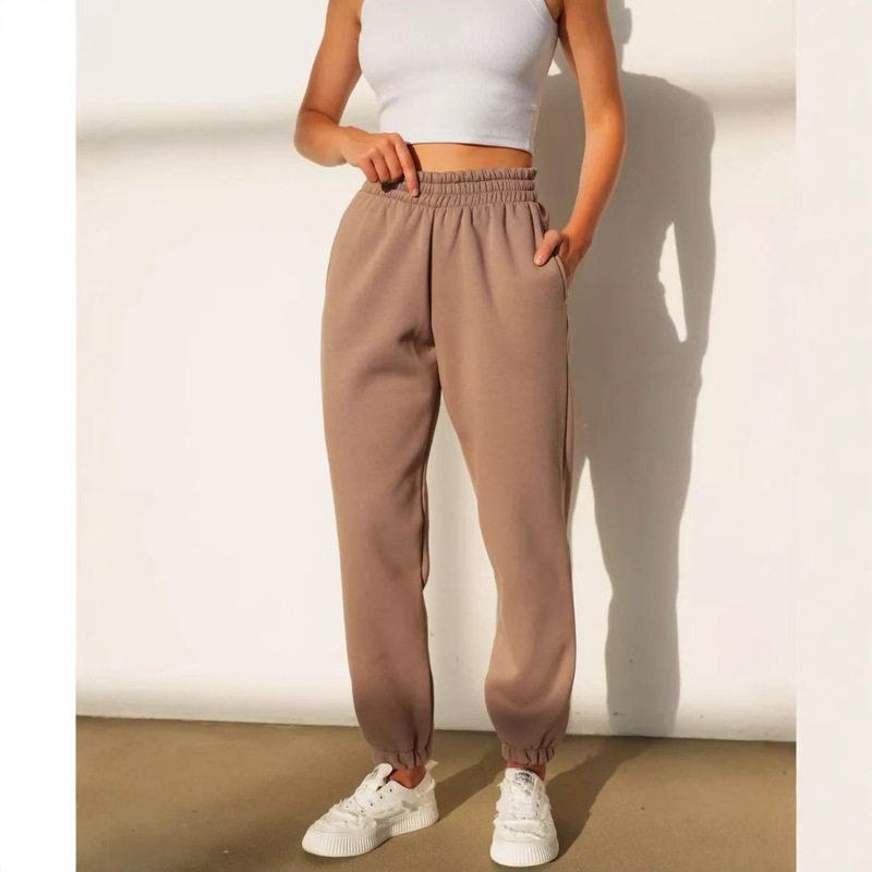 Amazon 2025 Autumn and Winter Fleece-Lined Warm Casual Versatile Sports Sweatpants Women's Loose Jogger Pants