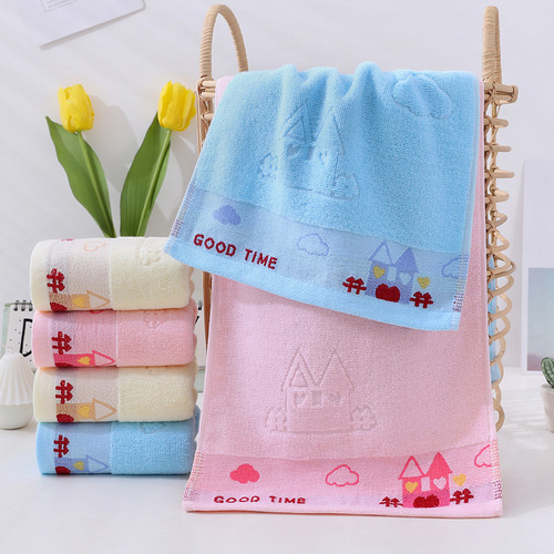 All 32 strands of pure cotton children's towel cartoon jacquard gift towel infant and toddler home face washcloth soft and absorbent