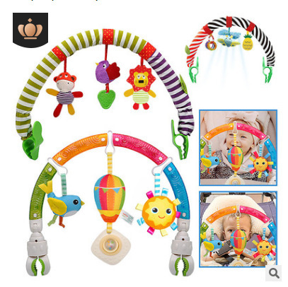 Crib winding bell, bed hanging stroller pendant, musical plush bedside bell, rattle, baby stroller clip