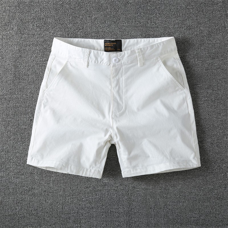 Summer Fashion Solid Color Versatile Four-Point Shorts Men's Trendy Casual Thin Slim Fit Stretch 4-Point Shorts