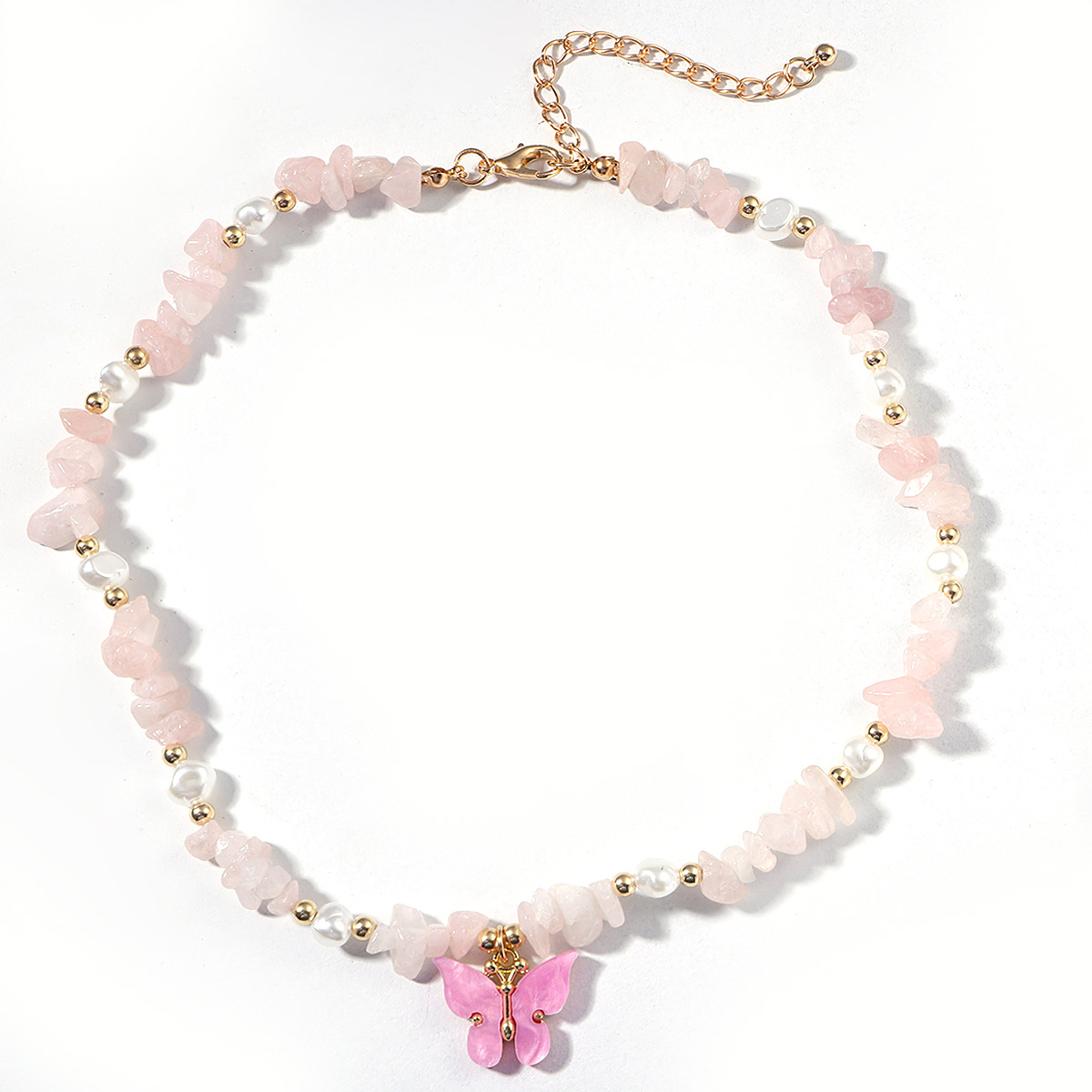 fashion candy color butterfly shaped pendant short necklace wholesale