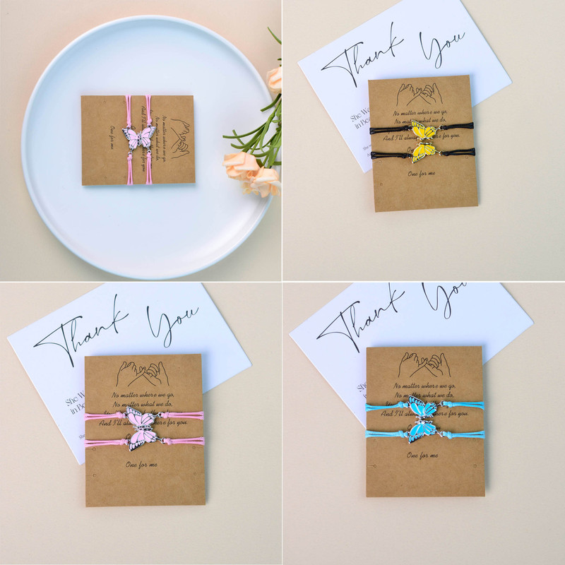 Factory direct European and American cross-border hot butterfly bracelet magnetic bracelet multi-color optional hand-woven friendship bracelet