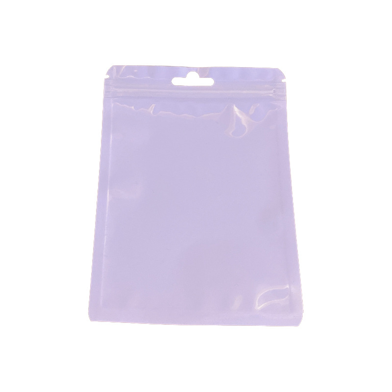 Macaron color bolsa de autosellado bolsa de plástico engrosada transparente color hueso bolsa de almacenamiento sellado bolsillo maquillaje cepillo bolsa de embalaje