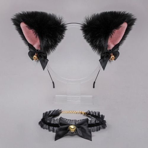 Lolita Maid Cat Ears Headband, Bell, Bow, Hair Clip, Cosplay, Anime Style Headband, Collar