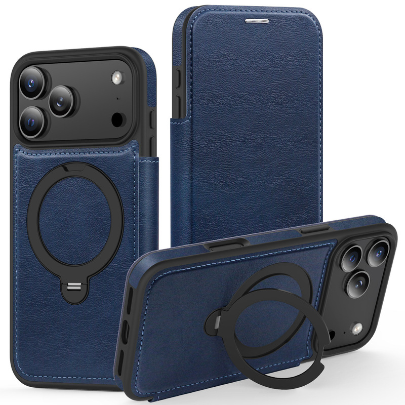 适用iPhone17手机壳翻盖皮套铠盾360磁吸支架苹果16ProMax保护套|undefined