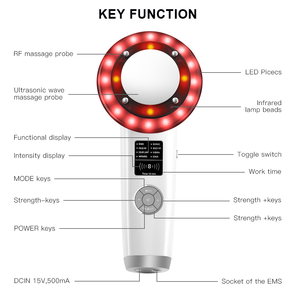 8 in1 Multifunctional Beauty Slimming Device EMS RF Ultrasonic for