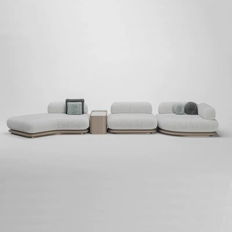 圆弧形布艺沙发别墅大平层圆弧形模块沙发组合高端设计款转角沙发