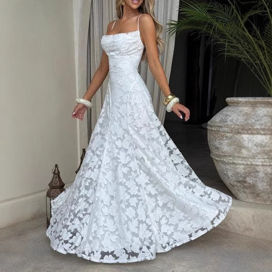 European and American Style 2025 Summer New Cross-Border Women's Sexy Suspender Chiffon Elegant Backless Evening Dress European and American Style 2025 Summer New Cross-Border Women's Sexy Suspender Chiffon Elegant Backless Evening Dress