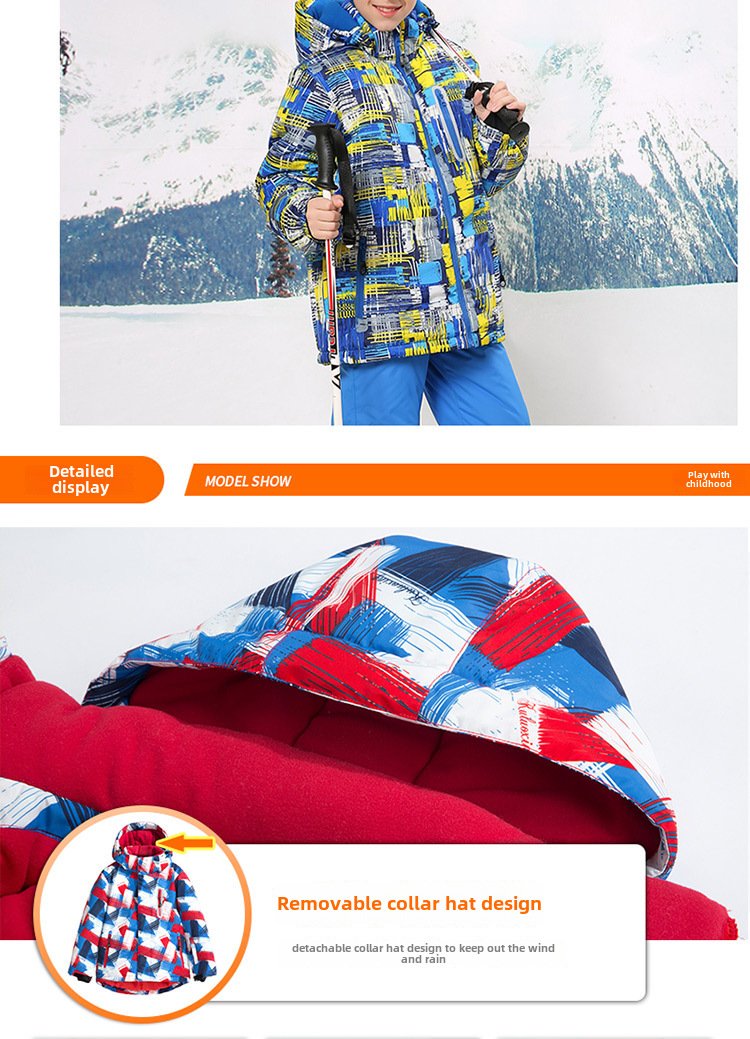 Giacca da sci per bambini impermeabile calda imbottita_voghion.com