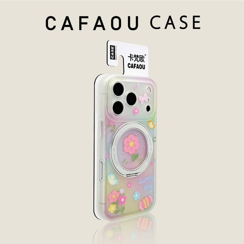 Flower-Shaped Stand Case Suitable for Apple 17 Pro Max Phone Case iPhone 16/15 Huawei M80 Rotating Stand for Women
