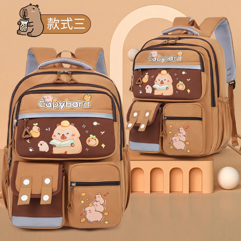 Kapibara mochila escolar para niños, nueva mochila de dibujos animados, mochila para niños y niñas.