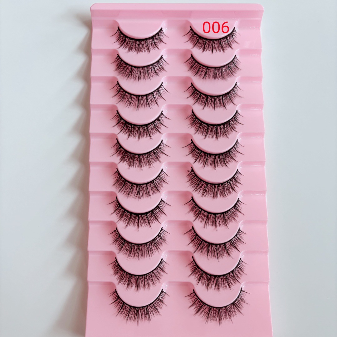 10 pares de sentimientos de la madre de tallo duro cómics Little Devil pestañas postizas Las pestañas postizas de tallo duro pueden soportar pestañas postizas