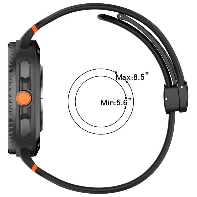 xDfind Magnetic Black Buckle Silicone Bandera para Samsung Galaxy Watch8 / Watch8 Classic