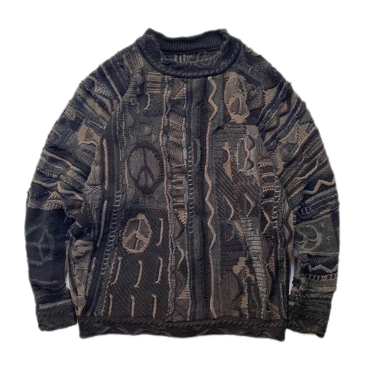 Retro Sweatshirt Für Herren Mit 3d Print Im Strick-look_voghion.com