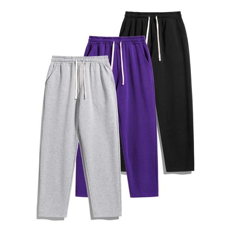 Men's Thermal Lined Drawstring Waist Casual Pants Loose Fit|undefined