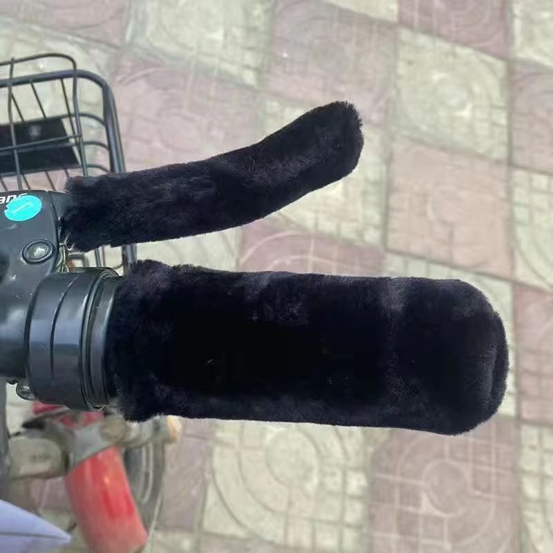 [for Warmth] New Electric Vehicle Plush Handlebar Gloves, Universal Anti-Slip and Cold-Proof Electric Vehicle Bicycle Handlebar Covers