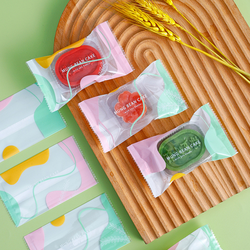 Caja de bolsa de embalaje de pastel de frijol verde caja de bolsa de helado para hornear máquina de helado de Frijol mungo bolsa de sellado autosellante soporte inferior transparente al por mayor
