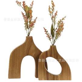 创意家居装饰摆件北欧风工艺品酒店民宿客厅套二花瓶摆件