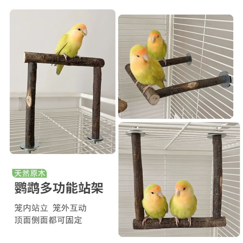 Трансграничная подставка для попугаев U-образная подставка для птиц из бревна Удочка взгромоздилась деревянная клетка снаружи интерактивная игрушка-попугай для укуса пиона Xuanfeng