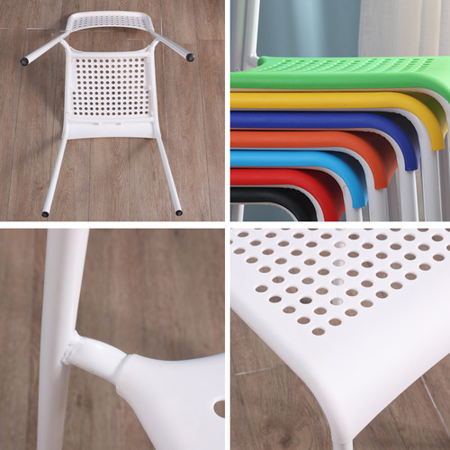 Simple leisure dining chair hole chair hollow plastic chair office training chair negotiation chair balcony chair conference stool