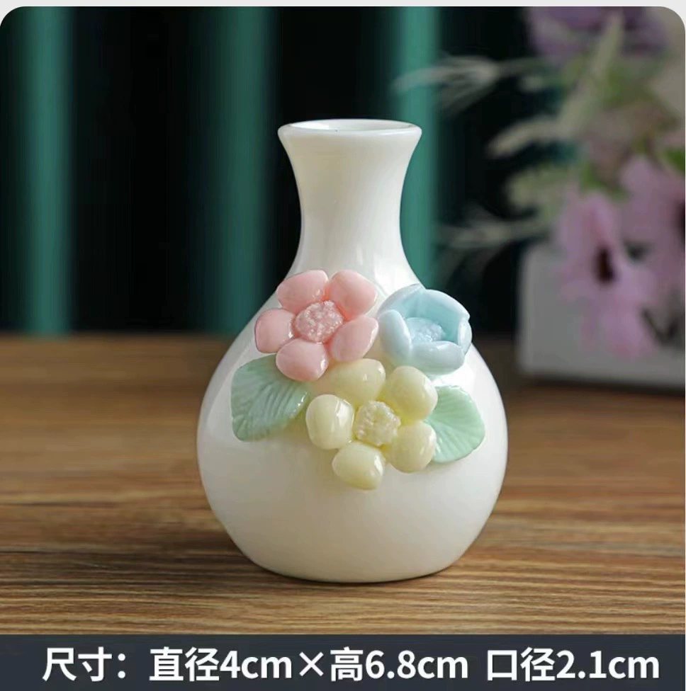 Handmade mini vase flower bottle flower ceramic ornaments dry flower inserting water -breed living room study frame desktop decoration