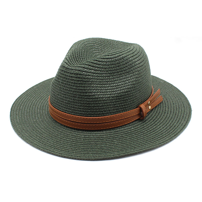 Unisex Vacation Solid Color Flat Eaves Straw Hat display picture 2