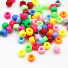 6*9mm大孔珠子桶珠彩色塑料珠diy手工串珠材料串鞋带配饰服装辅料