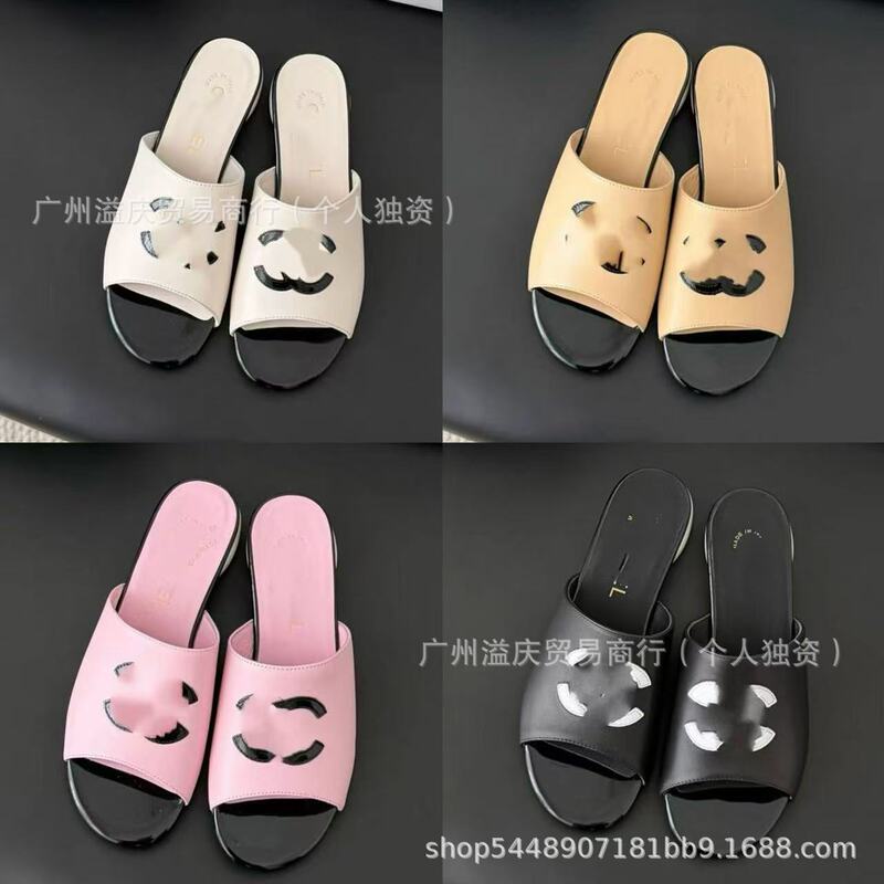 High-End New Models from Europe, America, Middle East, Dubai, Netherlands, Turkey, Vietnam, and Cambodia with Double C Buckle Genuine Leather Flat Sandals