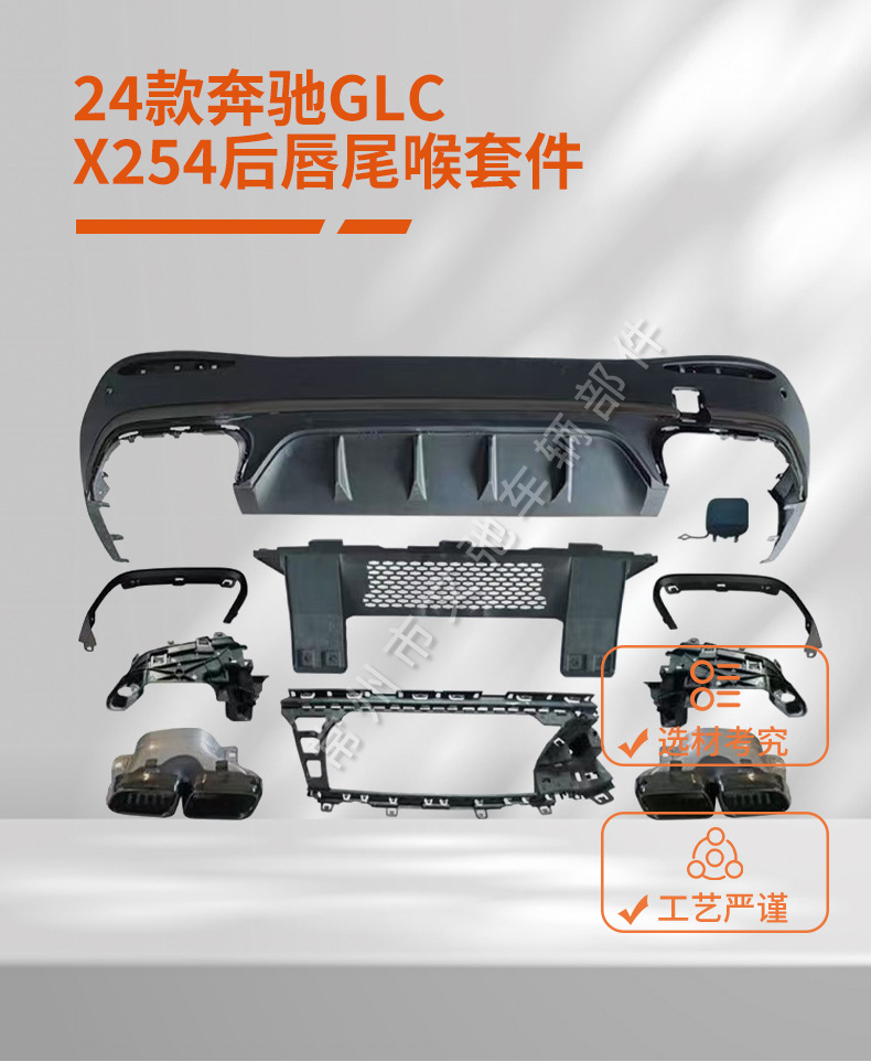 Suitable for the New Mercedes-Benz Glc Tail Lip and Tail Throat X254 Modified Glc43/63 Rear Spoiler Kit