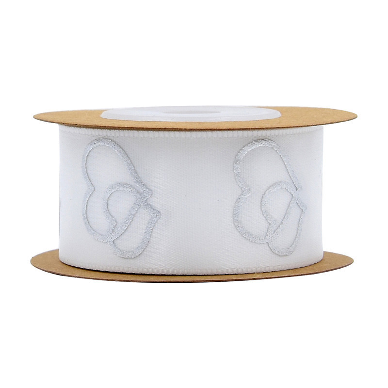 Transfronterizos seda estampada cinta de poliéster decoración de boda embalaje de regalo impresión plumas amorosa cinta de pez 5 metros