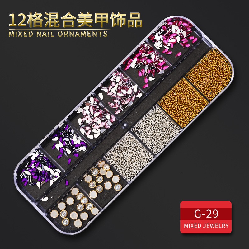 Manicura estrella Luna joyería conjunto completo en forma especial remache aleación diamante mágico color perla lentejuelas manicura joyería de uñas