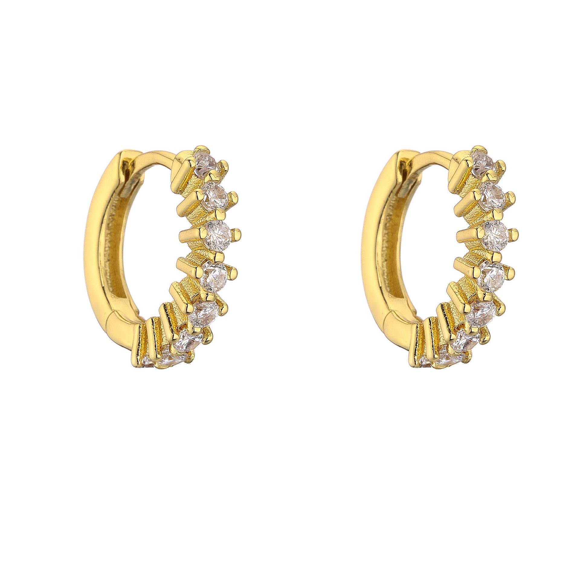 5g Weight Zircon Inlay Material Earrings Classification Copper Material Geometric Pattern Women'S Gender Plating Design Fashion Style Rose Red, White, Purple, Green, Yellow, Black Color Fashion Geometric Plating Copper Zircon Earring Sets 8