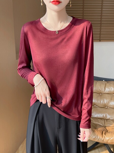 summer knitted sweater with a round collar