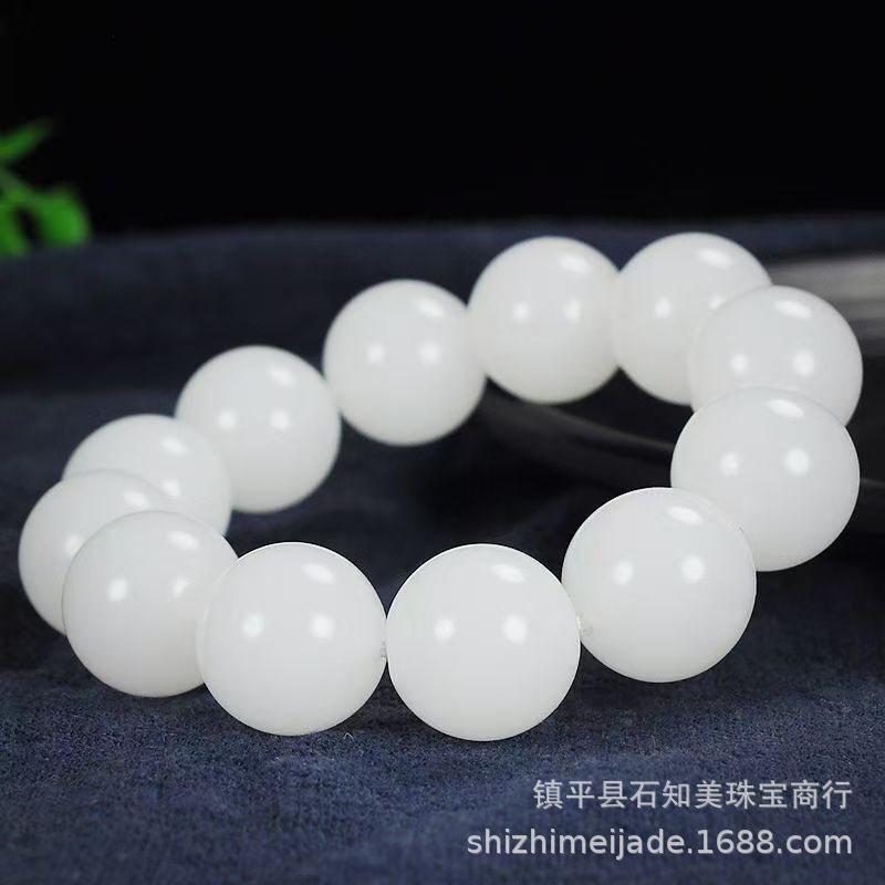 新疆と和田羊脂白玉金糸玉のブレスレットの男女の玉の手の卸売りを生放送します。|undefined